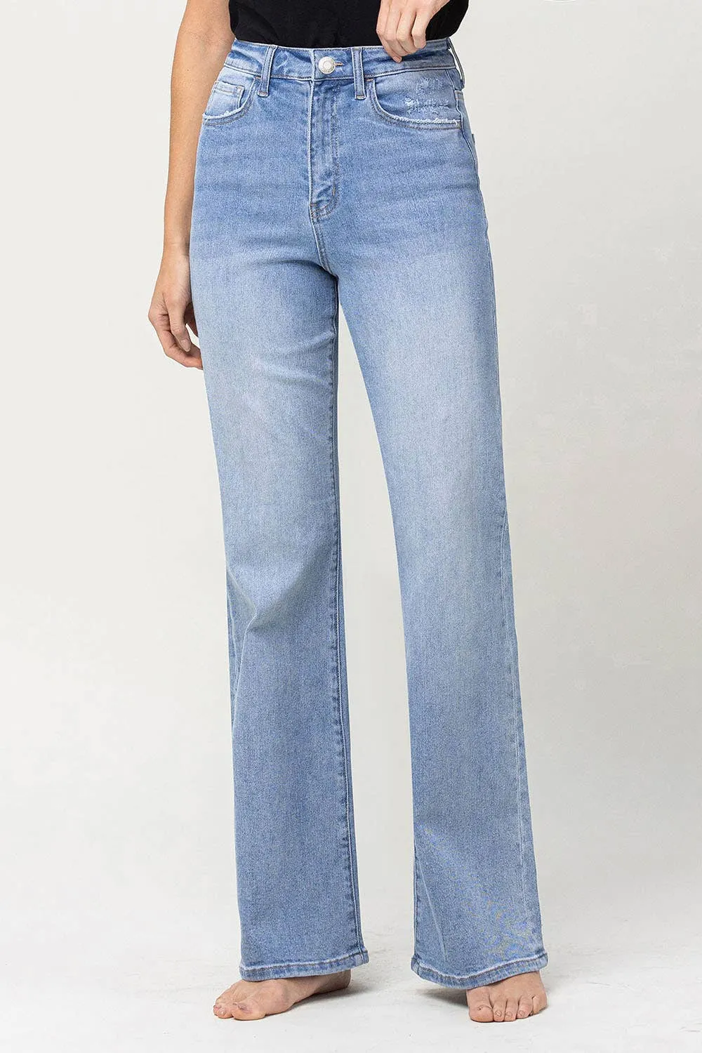 90'S VINTAGE SUPER HIGH RISE FLARE JEANS -GREENE