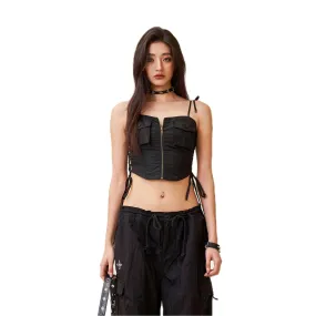 Ancient Myth Black Panther Paratrooper Cropped Top