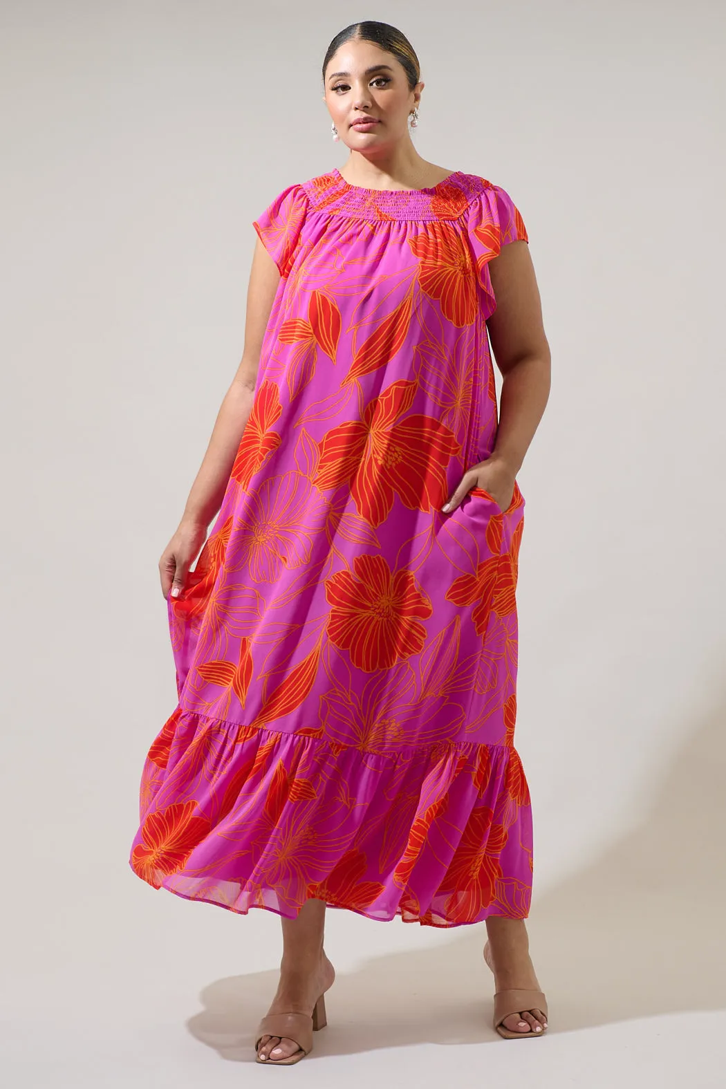 Blakeley Floral Jane Smocked Maxi Dress Curve