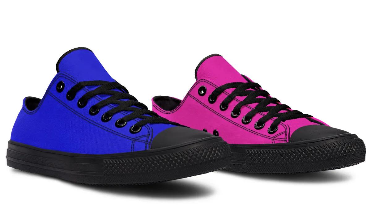 Blue and Pink Mismatched Low Tops