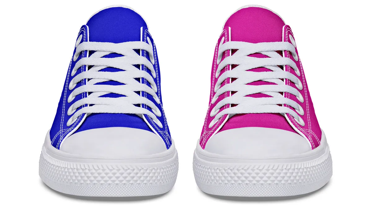 Blue and Pink Mismatched Low Tops