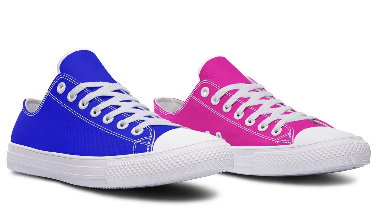 Blue and Pink Mismatched Low Tops