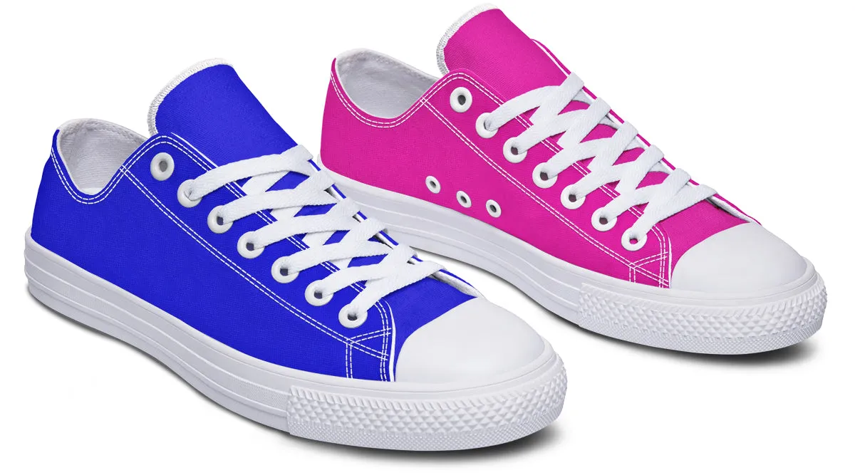 Blue and Pink Mismatched Low Tops