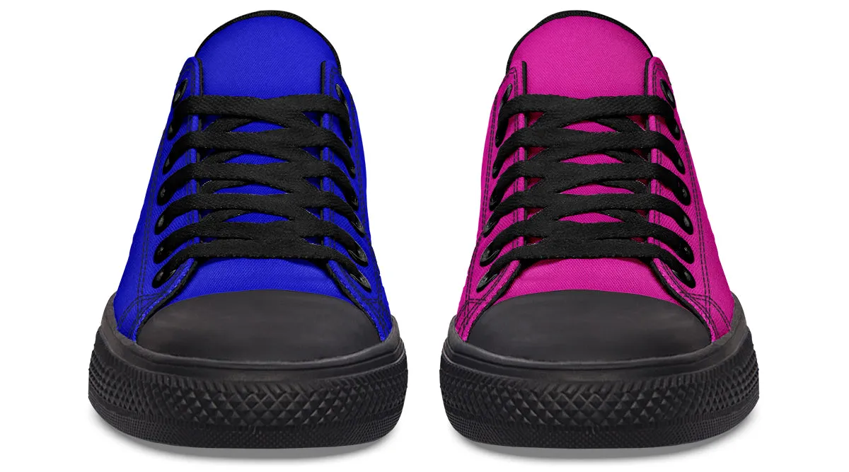 Blue and Pink Mismatched Low Tops