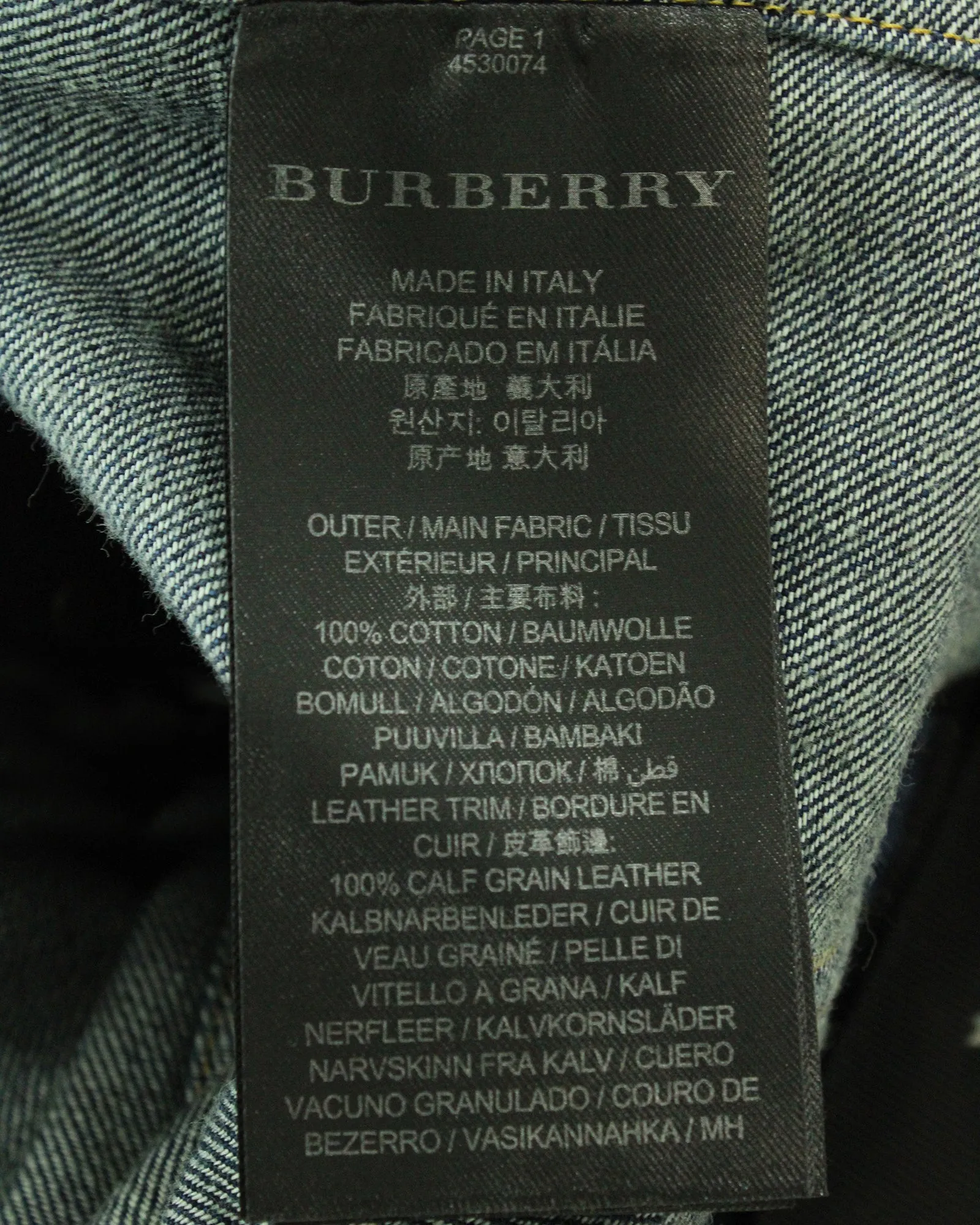 Burberry Feather Trimmed Denim Jacket in Blue Cotton