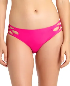 California Waves Junior's Strappy sides Bikini Bottoms, Pink, XS