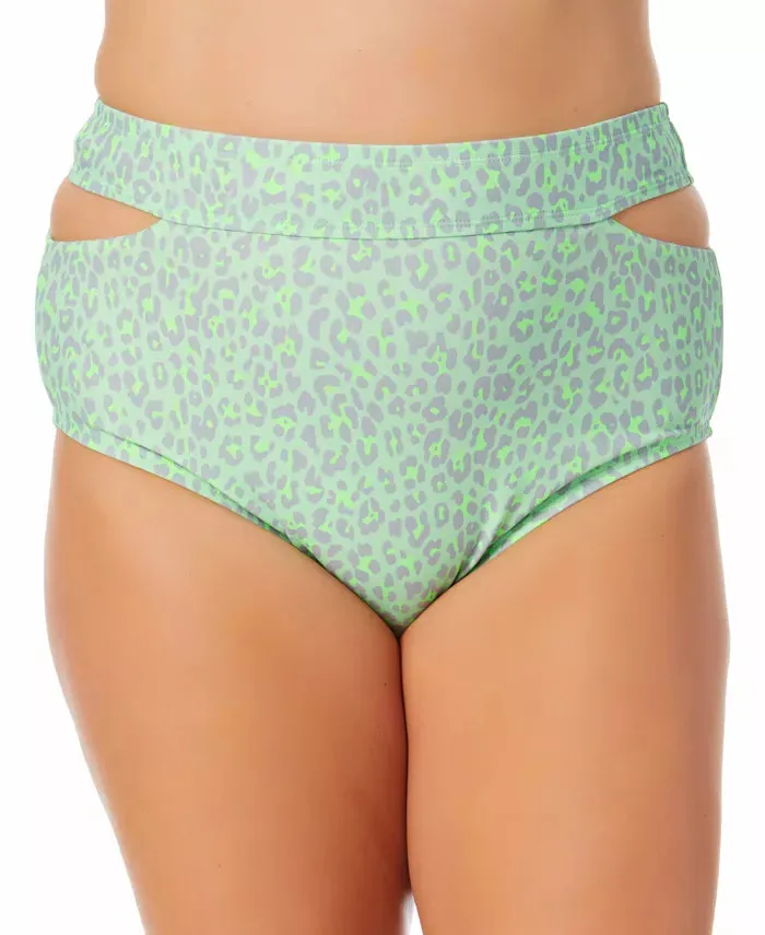 California Waves Plus Size Animal-Print Swim Bottoms