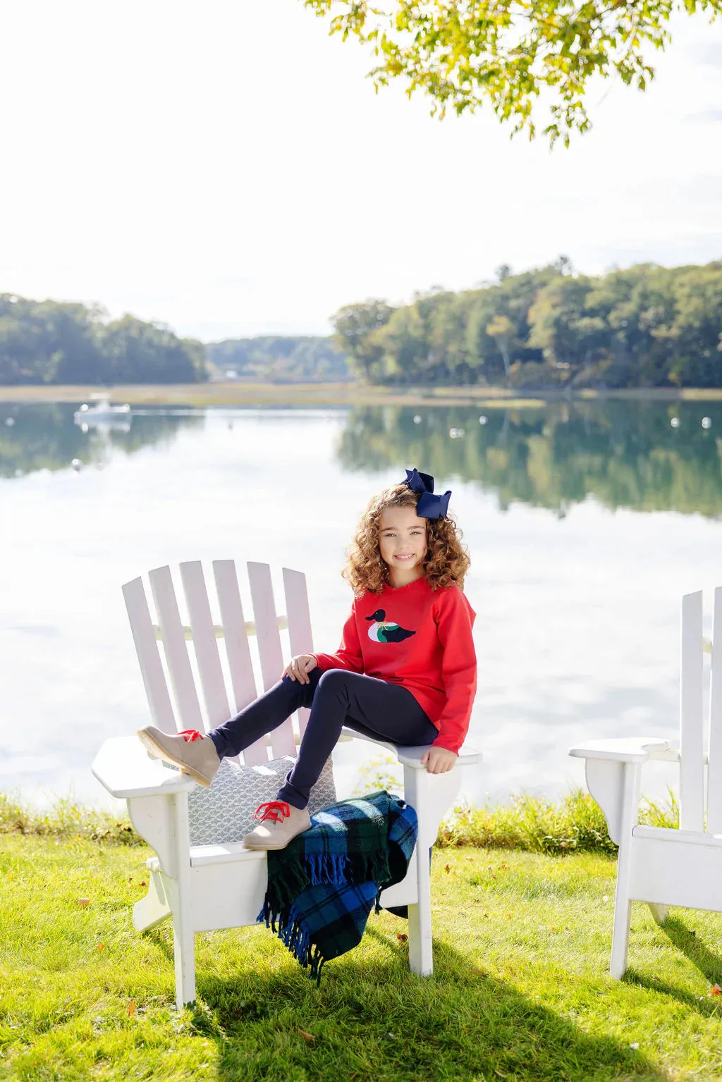 Cassidy Comfy Crewneck Richmond Red Ruffle & Duck Applique