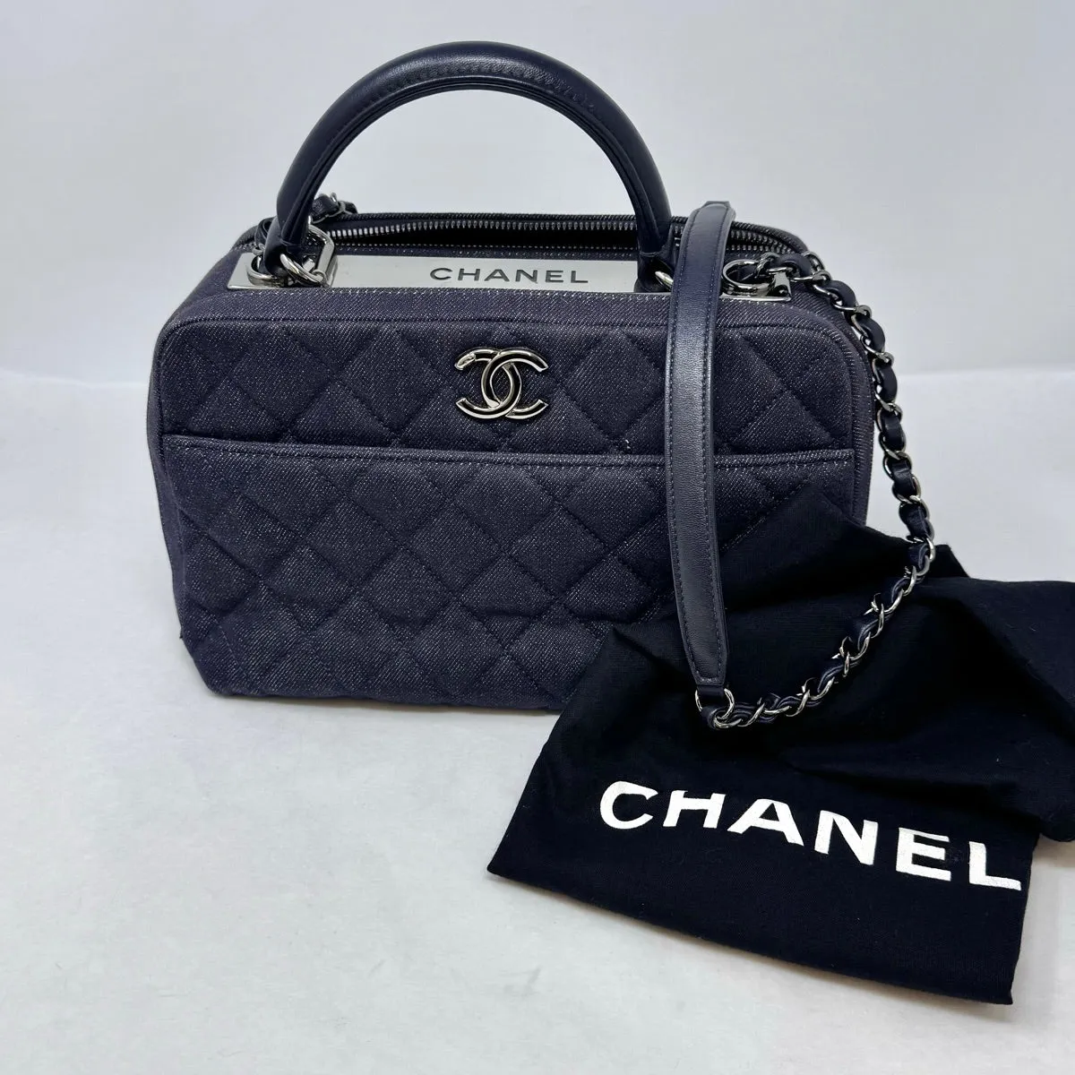 Chanel Denim Trendy CC Bowling  Bag