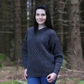 Charcoal Women's Aran Sweater