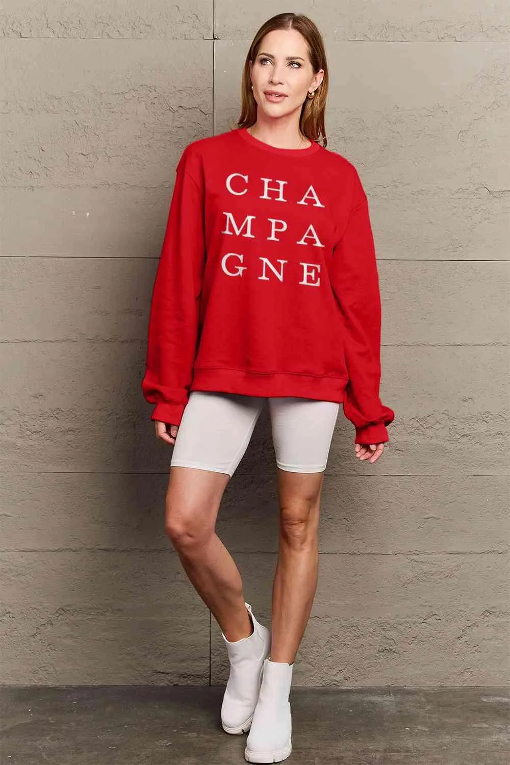 Chic Ivory Elegance Long Sleeve Cotton-Polyester Sweater