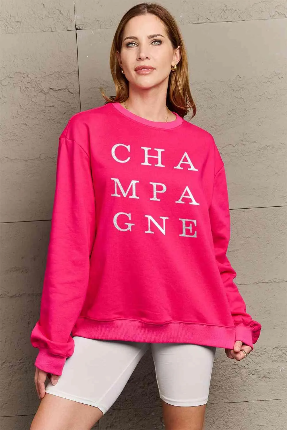 Chic Ivory Elegance Long Sleeve Cotton-Polyester Sweater