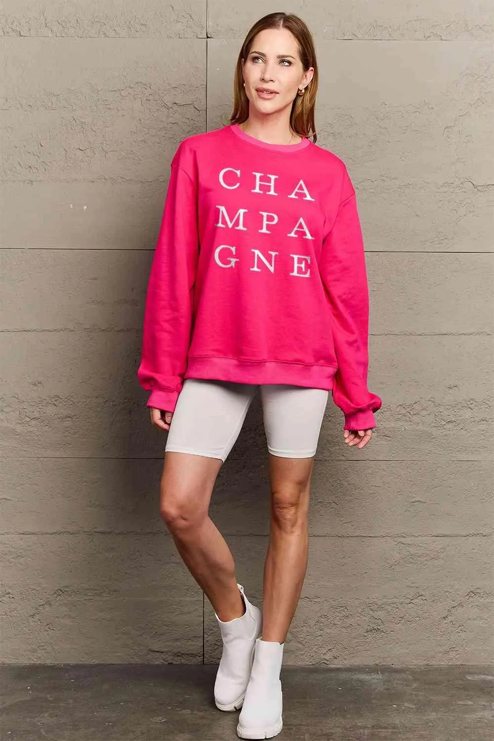 Chic Ivory Elegance Long Sleeve Cotton-Polyester Sweater