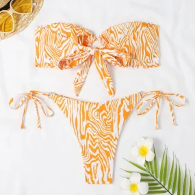 Chic Zebra Print Women's Bikini Swimwear