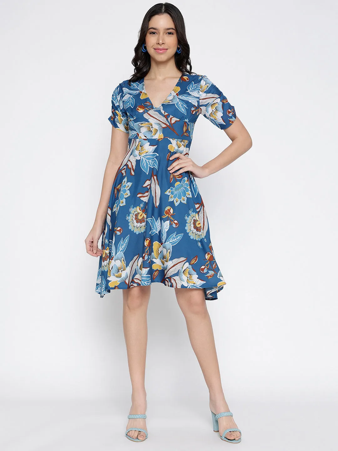 Classical Floral Mini Chic Dress