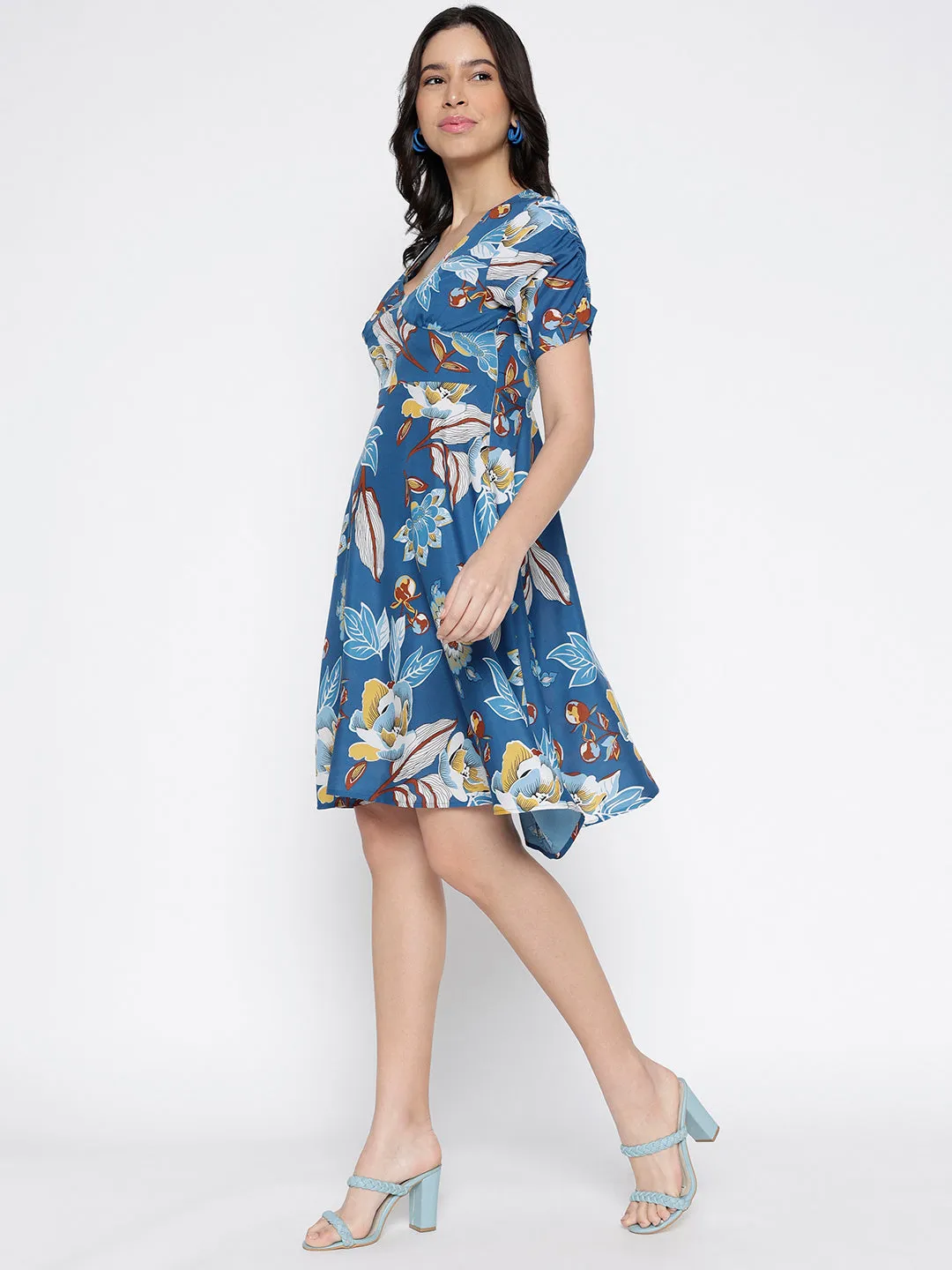 Classical Floral Mini Chic Dress