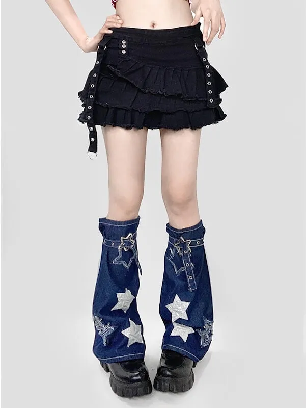 Cool star denim leg warmers