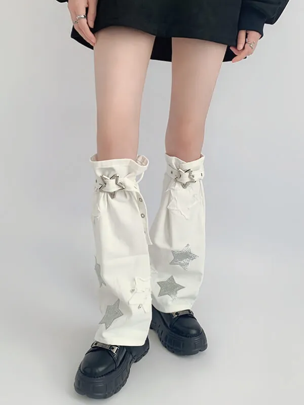 Cool star denim leg warmers