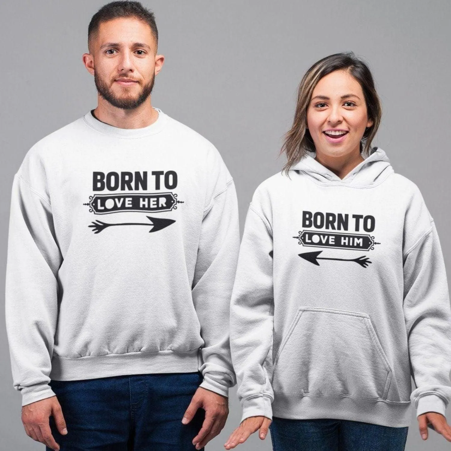 Couples' Born to Love Him/Her Matching Outfits Set for Picture-Perfect Memories