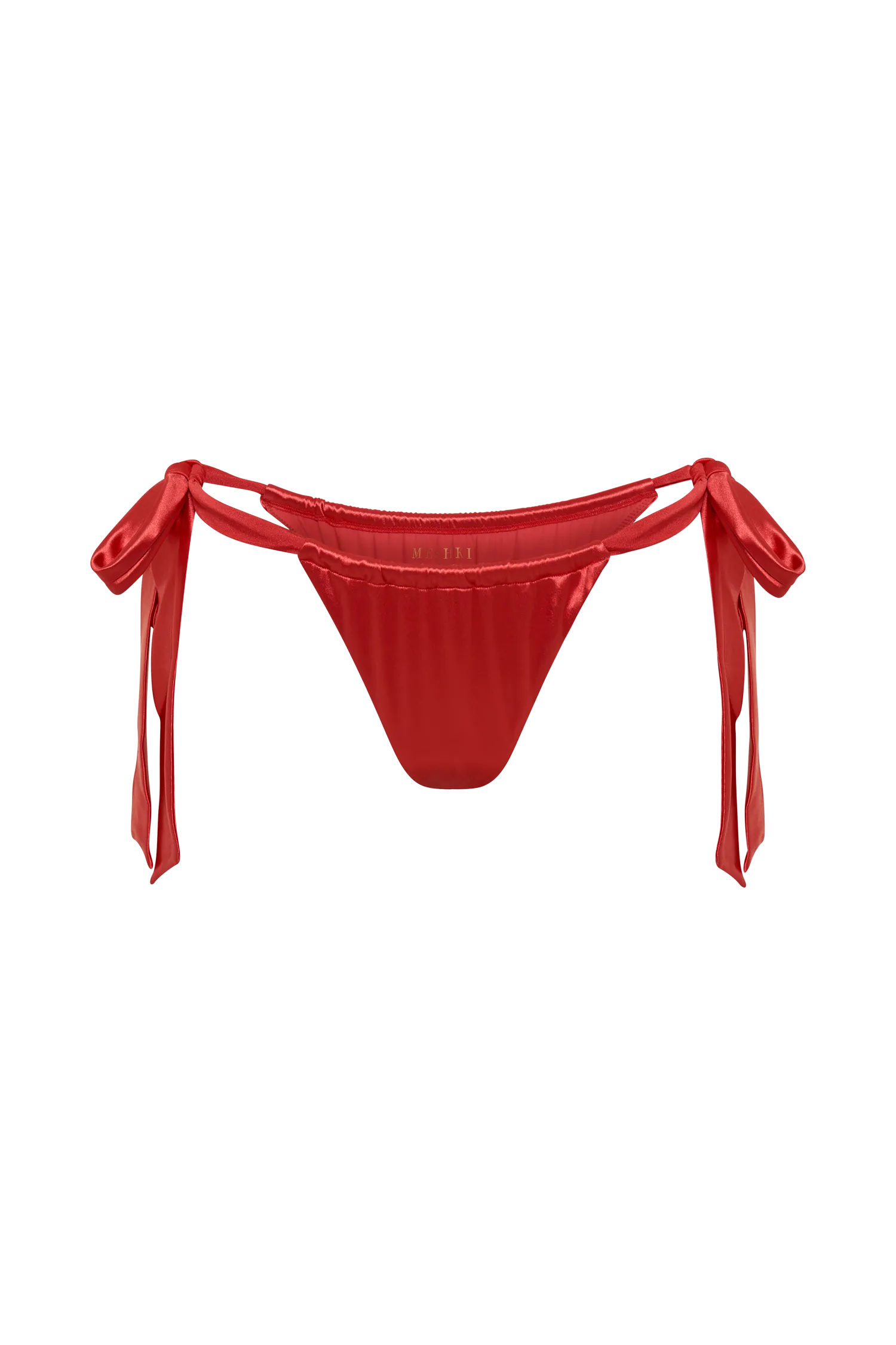 Danika Satin Knot Bikini Bottom - Pomegranate