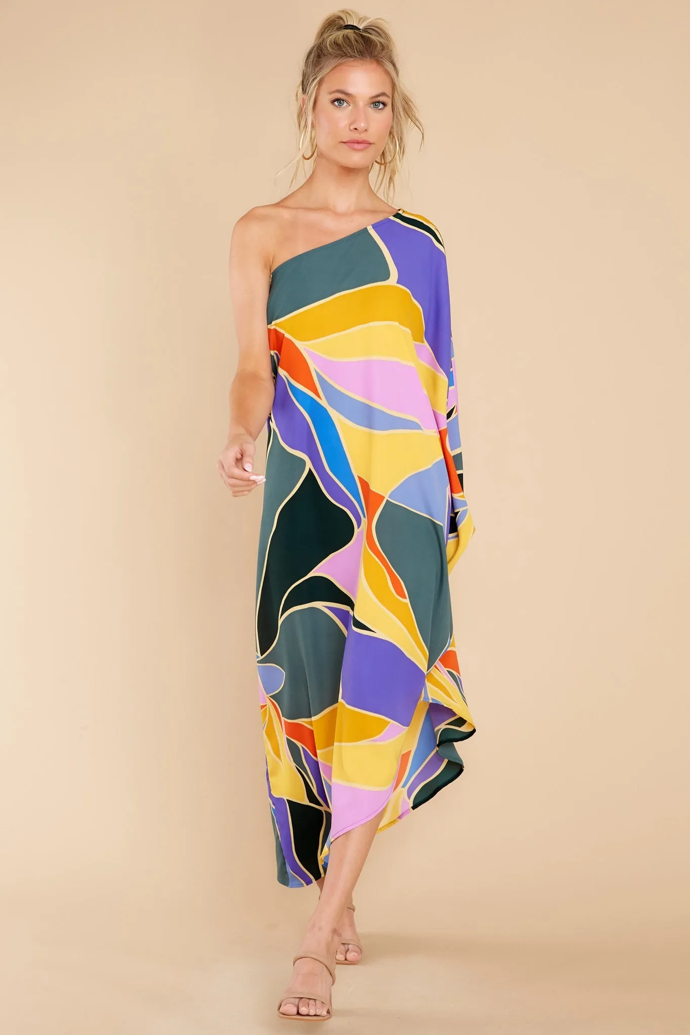 Dare To Love Teal Multi Print Maxi Dress