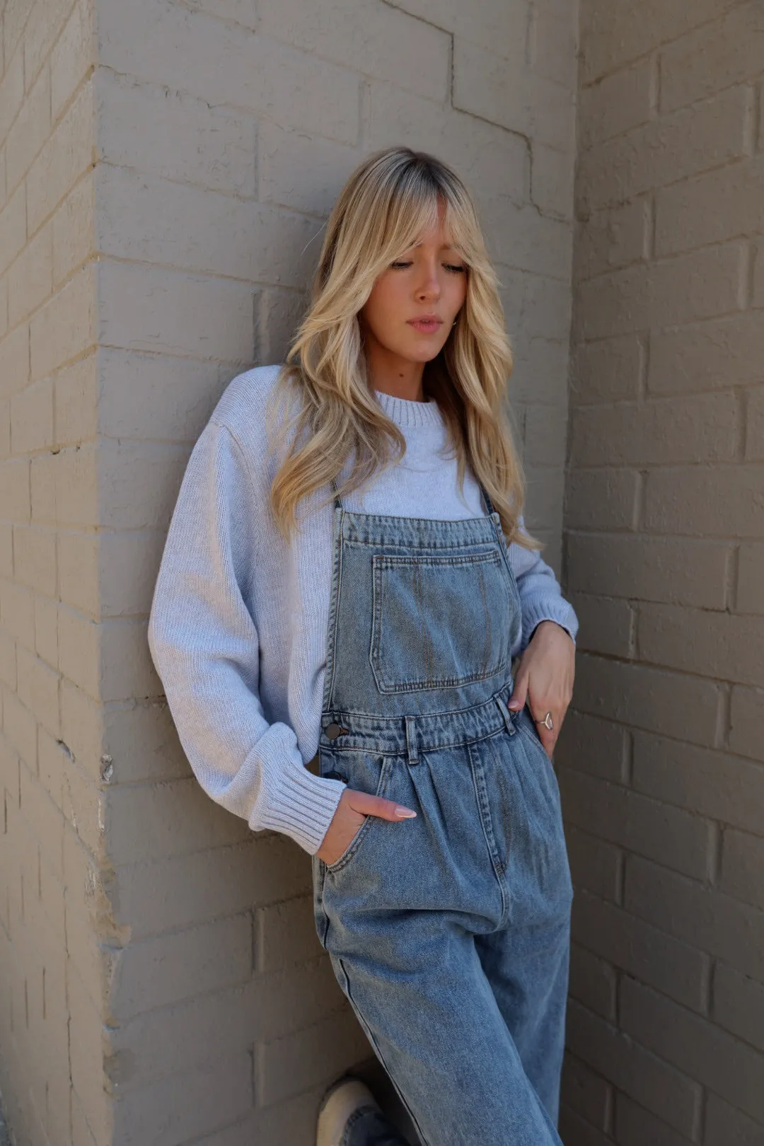 Denim Halter Tie Overalls