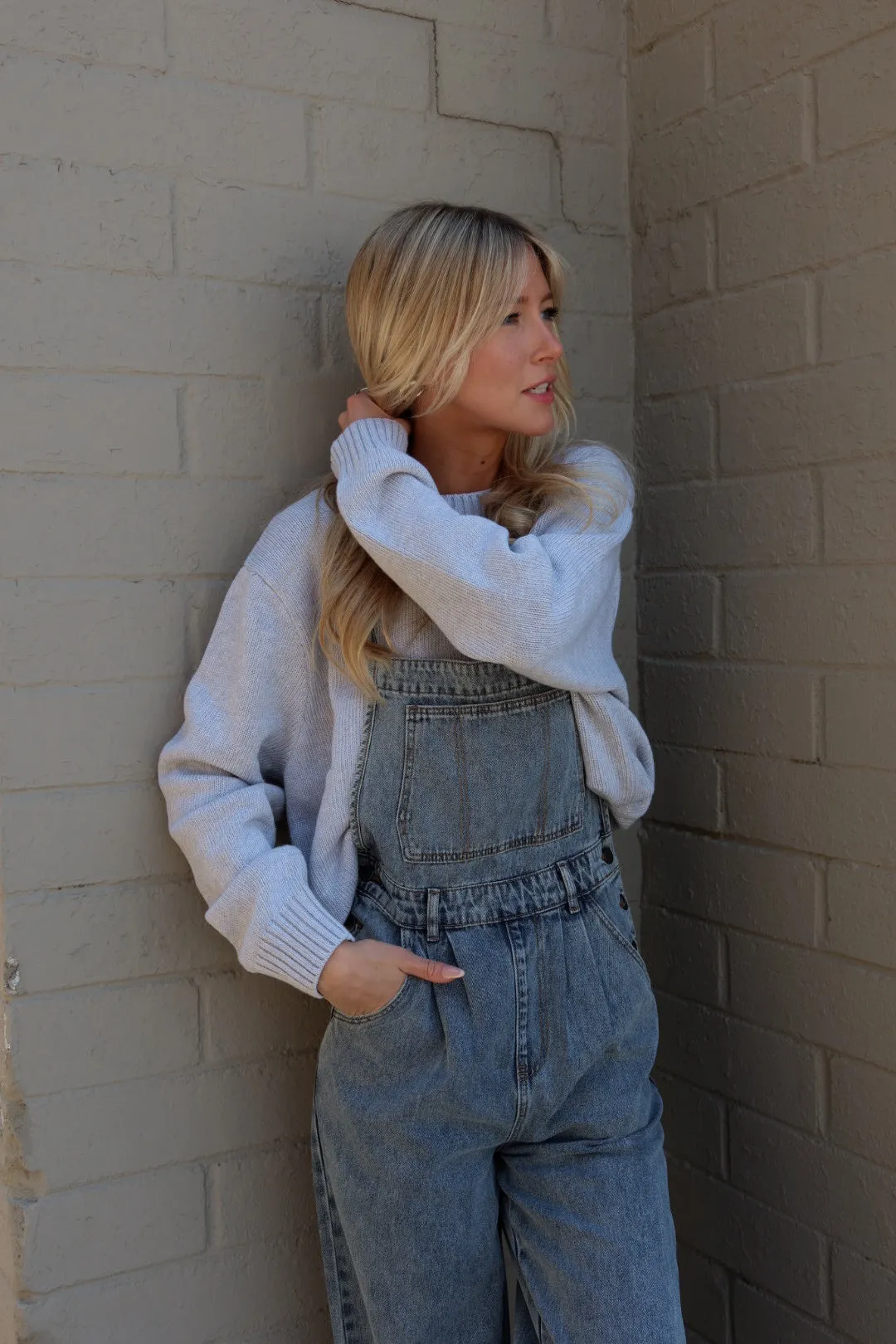 Denim Halter Tie Overalls