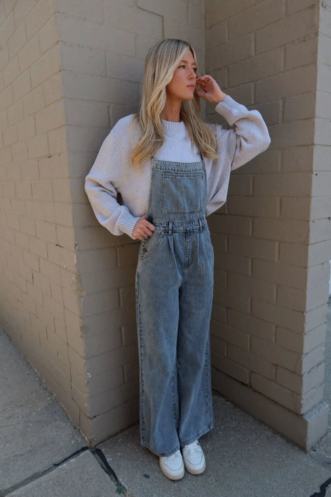 Denim Halter Tie Overalls