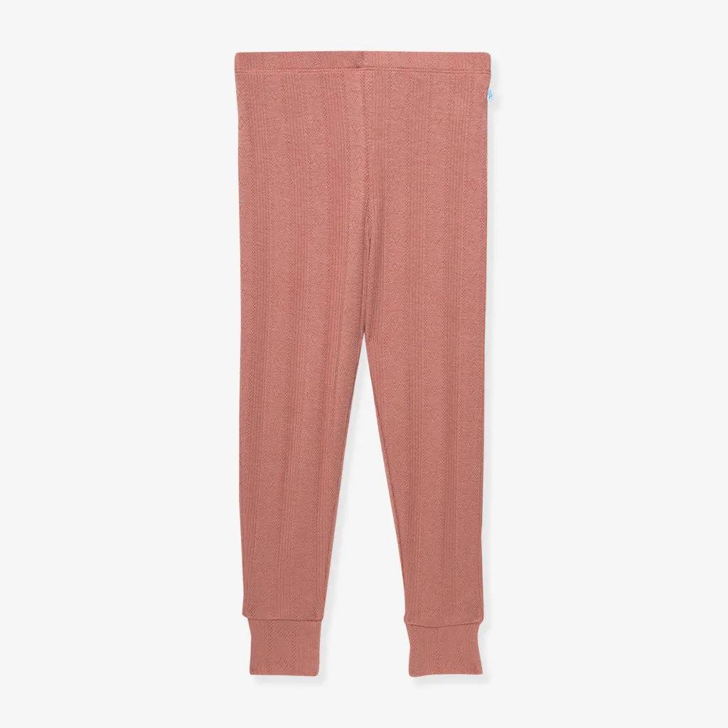 Dusty Rose Pointelle Leggings