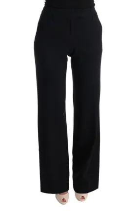 Ermanno Scervino Chic Black Bootcut Formal Pants