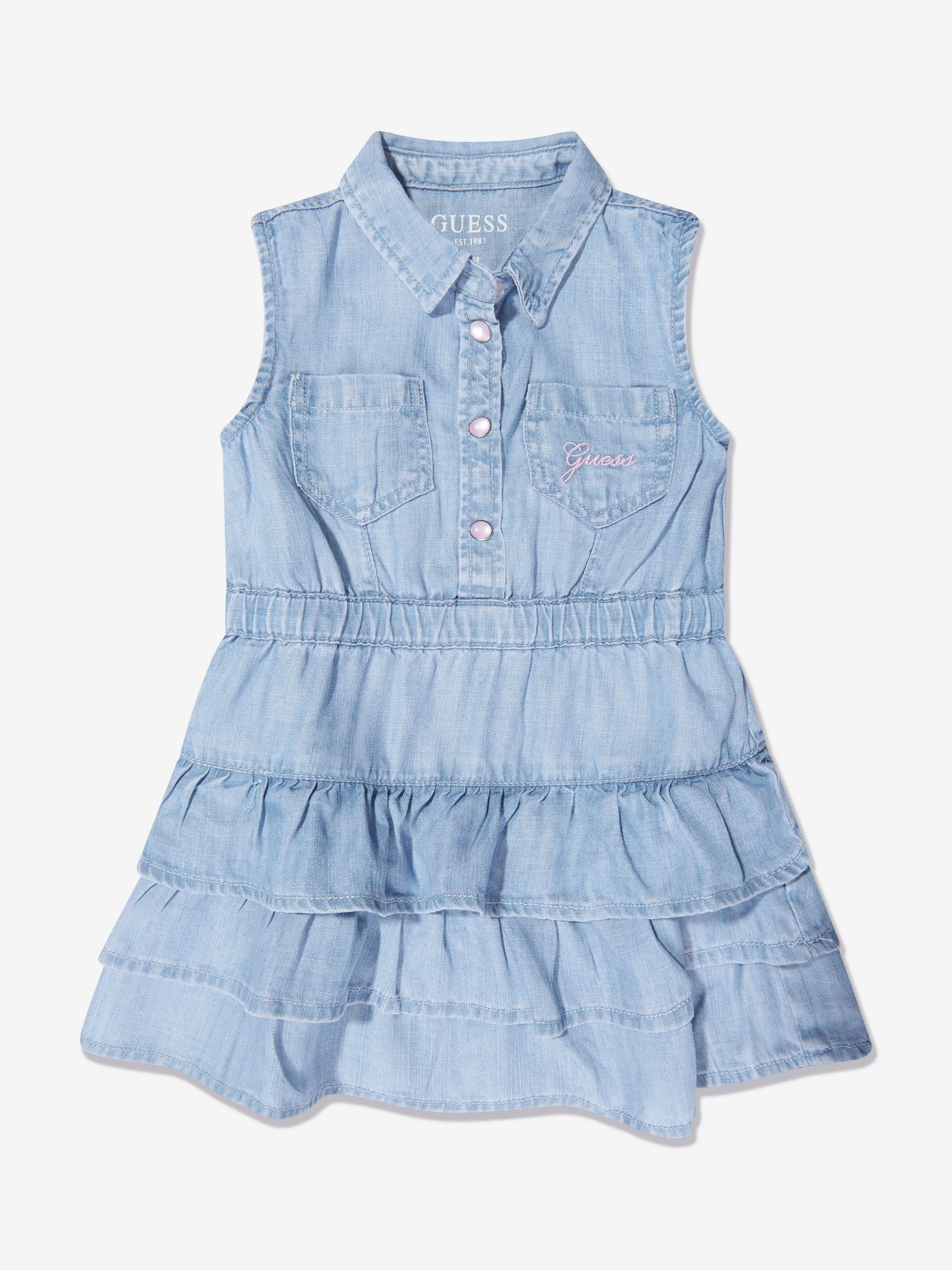 Guess Baby Girls Denim Dress And Knickers Set in Blue