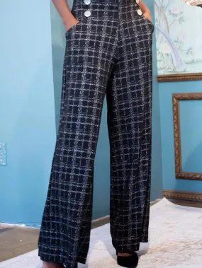 Hepburn Pants in Silver Plaid