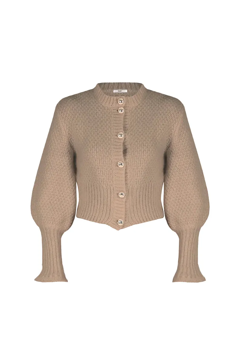 HWT1230 Pearl Button Knit Cardigan