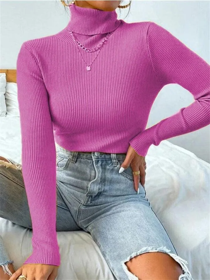 Joskaa Turtleneck Ribbed Knit Sweater