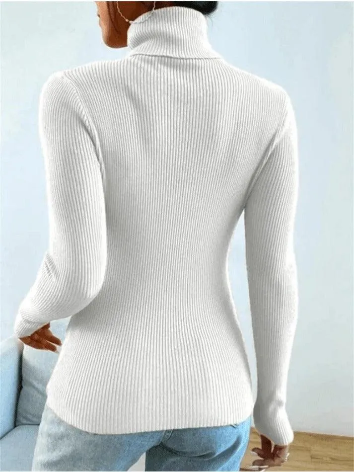 Joskaa Turtleneck Ribbed Knit Sweater