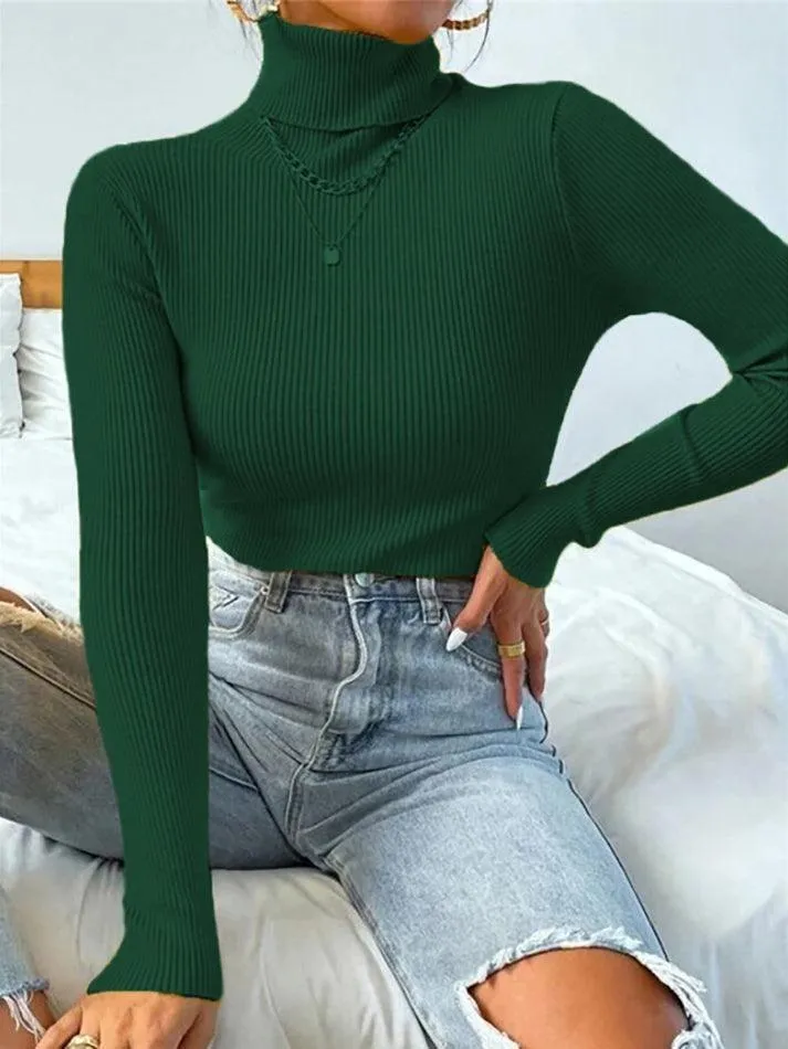 Joskaa Turtleneck Ribbed Knit Sweater