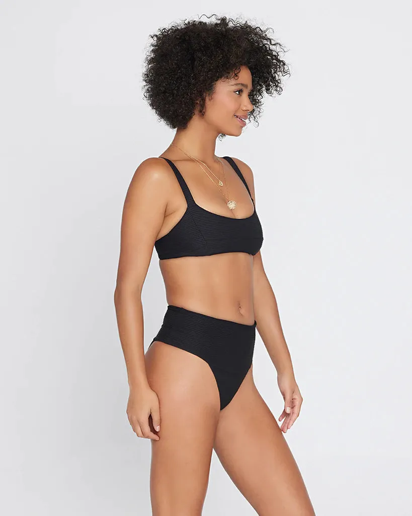 L*Space | Eco Chic Repreve Jess Bikini Top | Black FINAL SALE