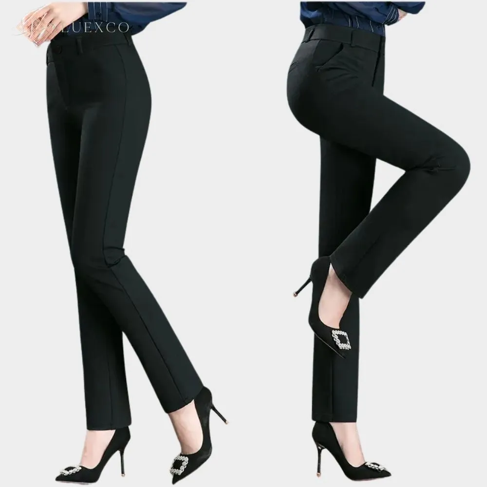 Luexco Women's High Waist Straight Trousers