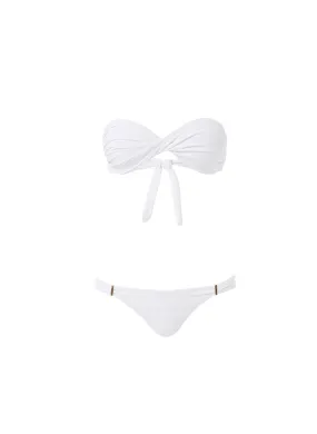 Martinique White Bandeau Padded Twist Bikini