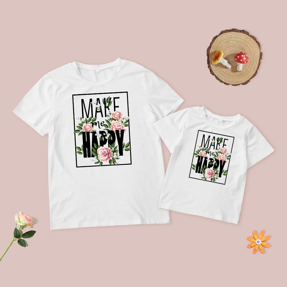 Mommy and Me Shirts Short Sleeve Pullover Tee Tops