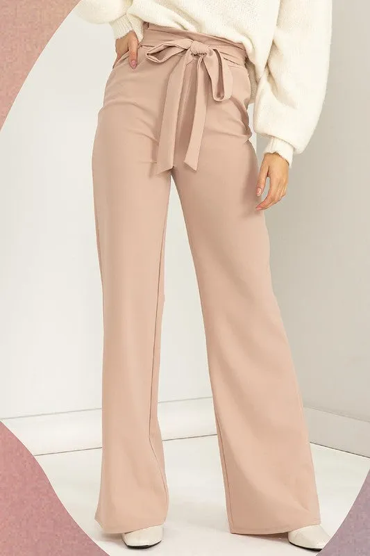 New Found Favorite High Waisted Tie Front Flared Pants