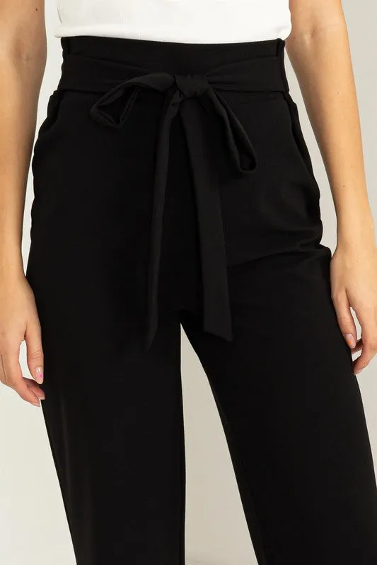 New Found Favorite High Waisted Tie Front Flared Pants