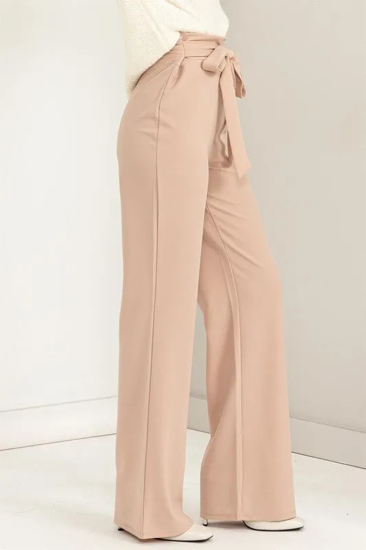 New Found Favorite High Waisted Tie Front Flared Pants