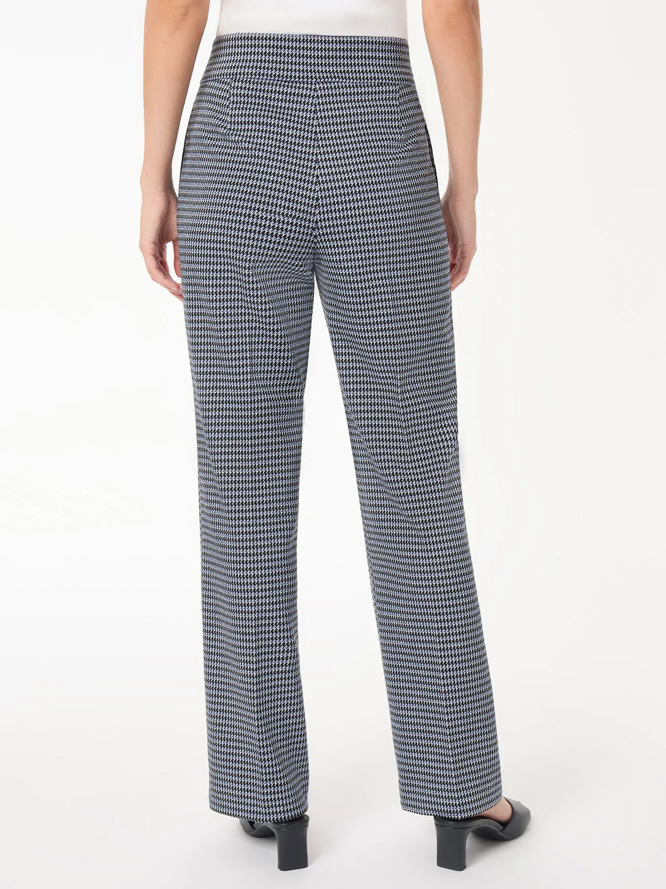 Petite Pull-On Houndstooth Wide Leg Pant