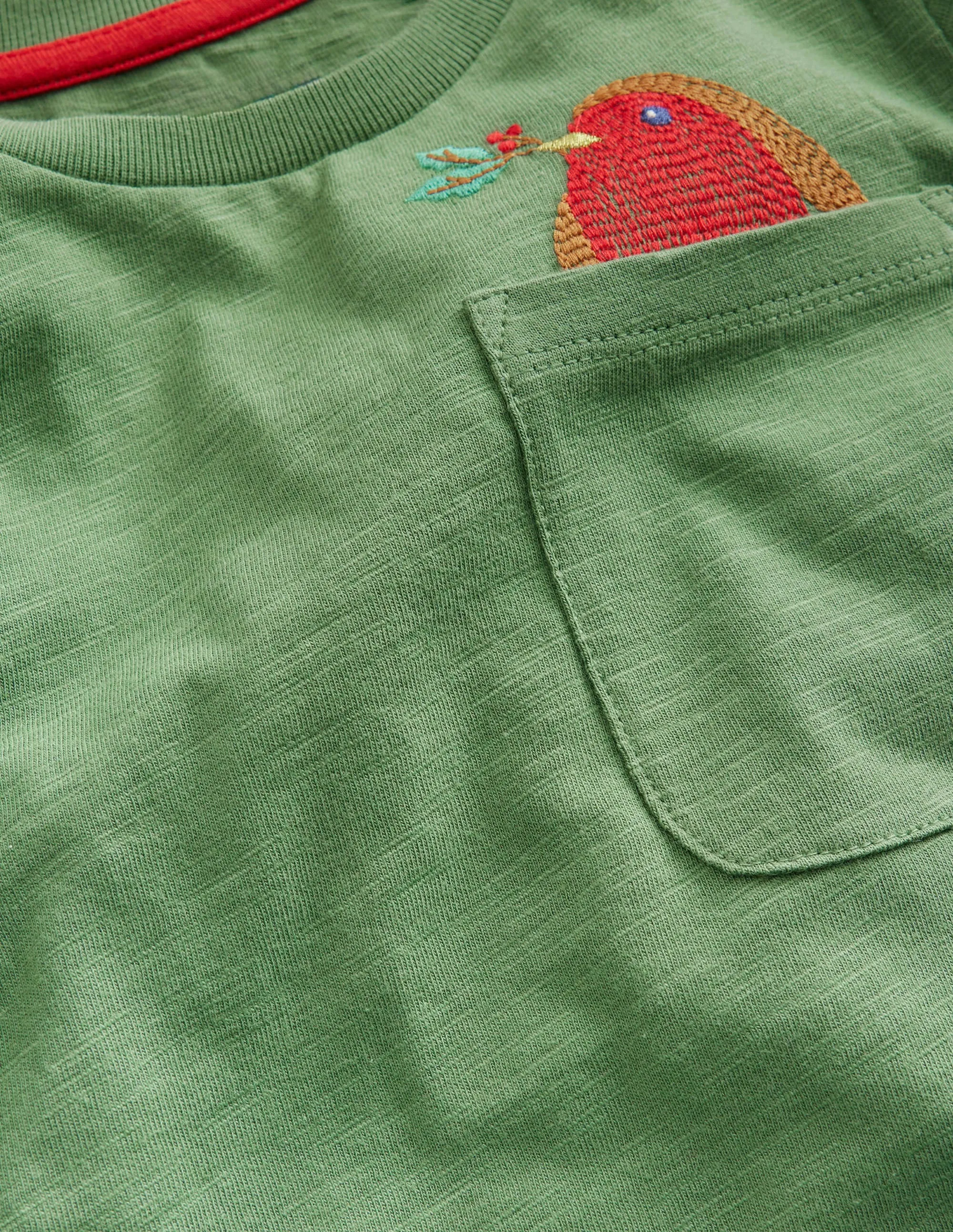 Pocket Logo T-shirt-Safari Green Robin