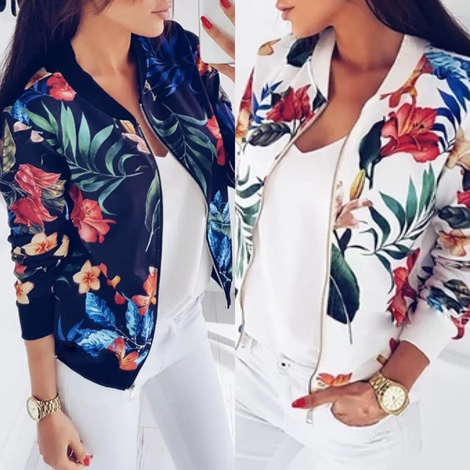 Popular Trendy Color Long Sleeved Short Women Jacket