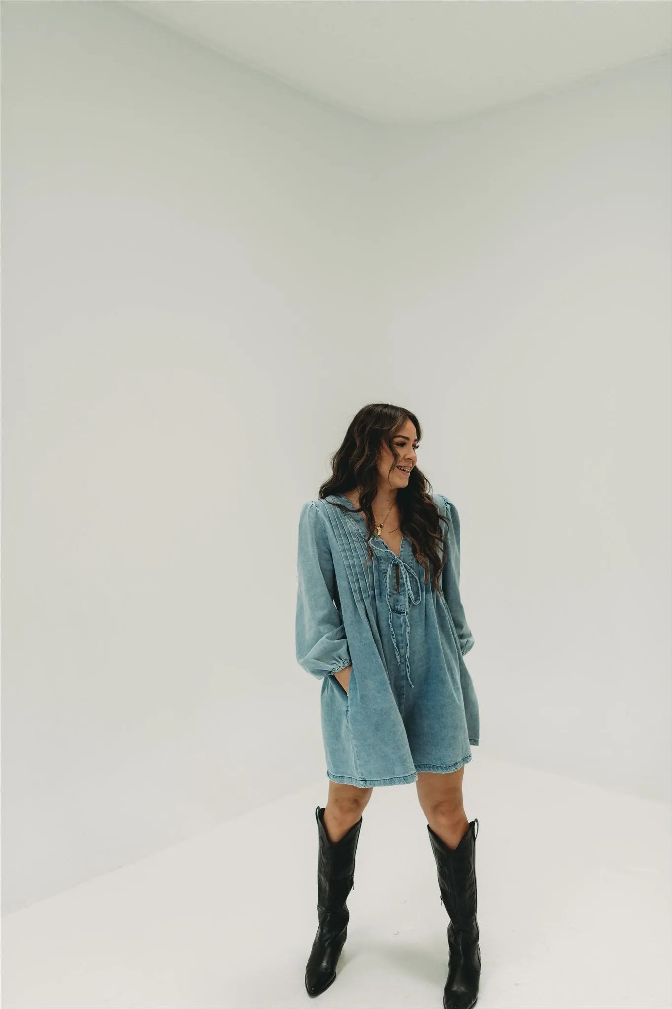 Reba Denim Romper