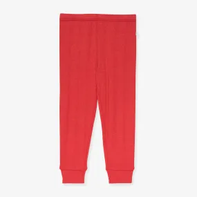 Red Pointelle Leggings