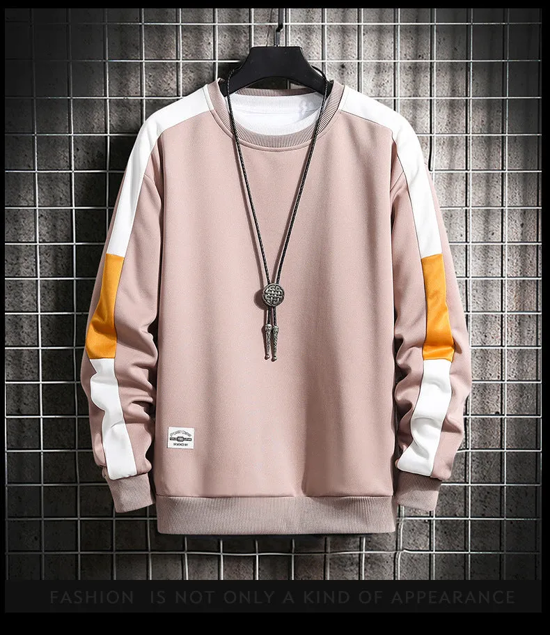 Round-Neck Long Sleeved Sweatshirt Trendy Loose Sporty Outerwear