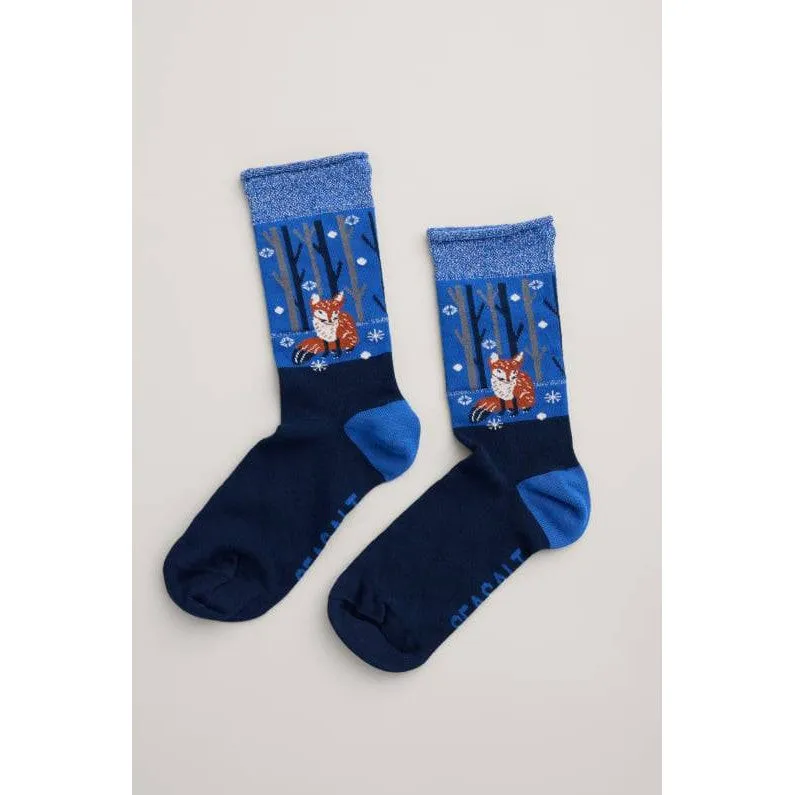 Seasalt Snowy Scenes Socks Snow Step Maritime